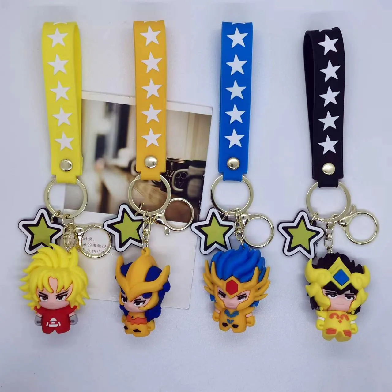 Saint seiya keychain Saint Seiya Cartoon Character Pendant, Suitable for Bags and Keys,cosplay gifts Perfect Gift for Fans