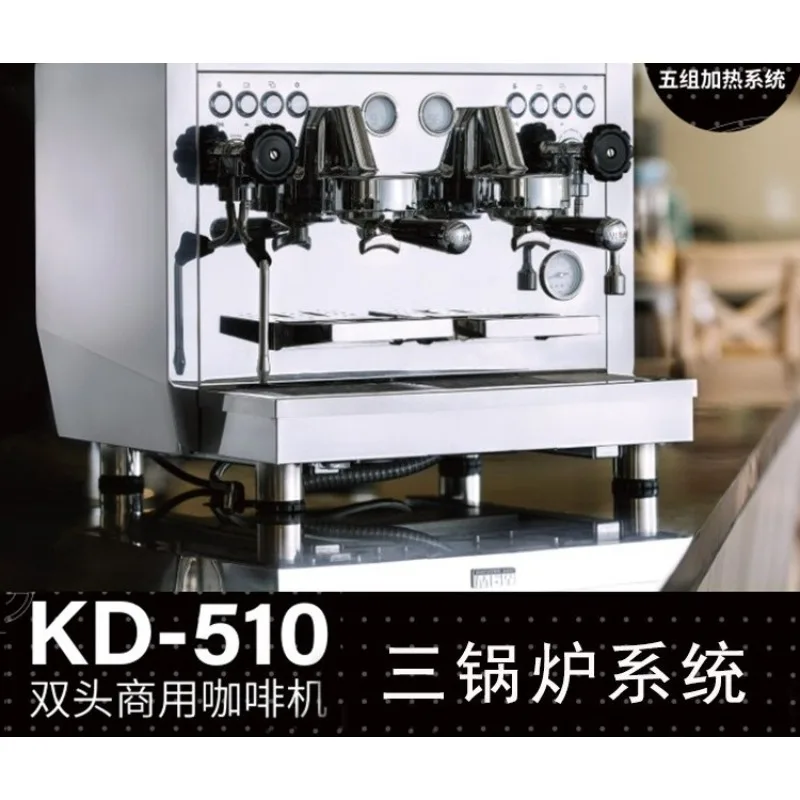 Two-head commercial semi-automatic coffee machine Three-boiler pump-pressure espresso machine