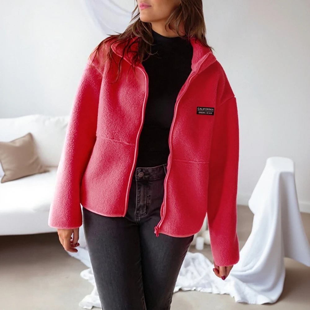 

Повседневное плюшевое пальто, осенне-зимняя женская модная верхняя одежда, удобный мягкий материал, без украшения, универсальный стиль