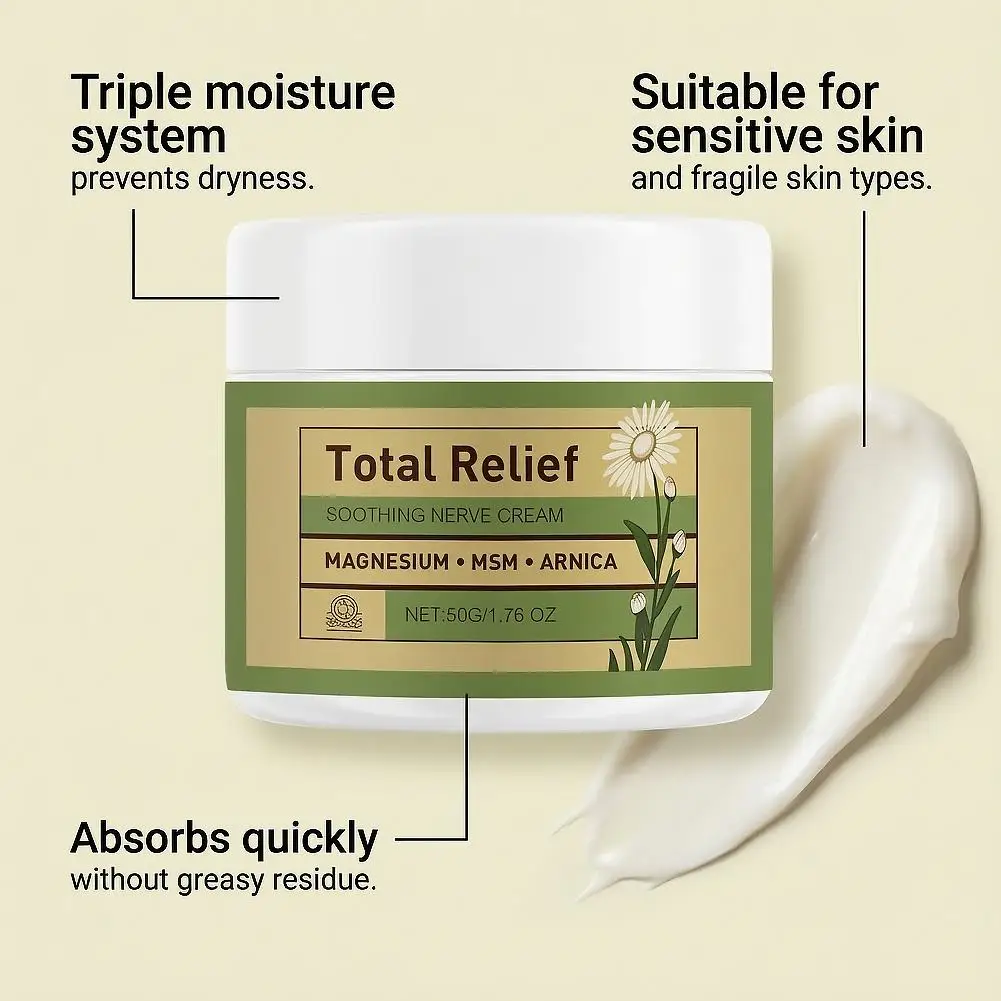 Magnesium Essence Face Cream Soothing Nerves Relief Long-Lasting Hydration Prevent Drying Moisturizing Body Cream Skincare