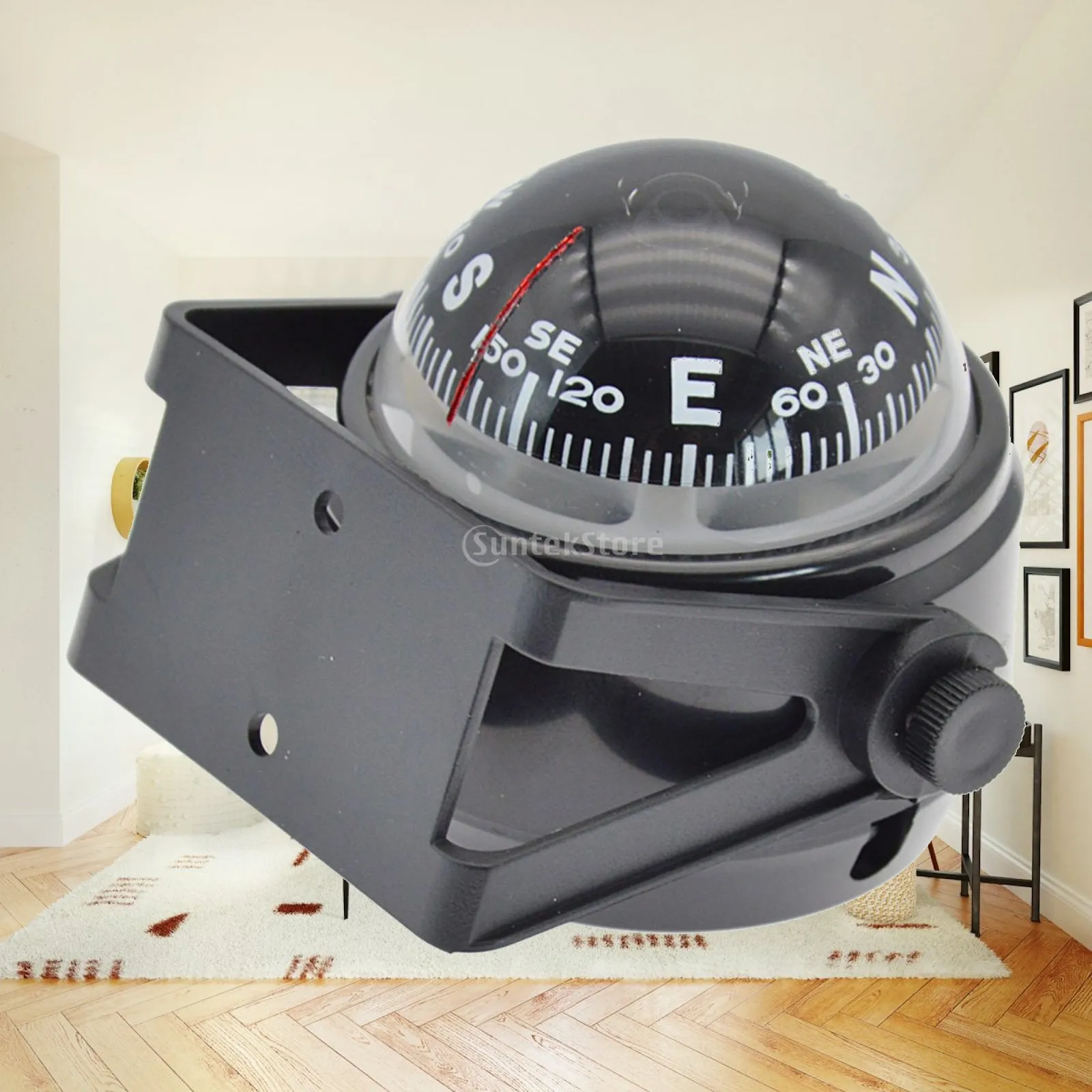 Adjustable Car Compass Ball High Precision Navigation Dashboard Mount for Boat Marine Hiking