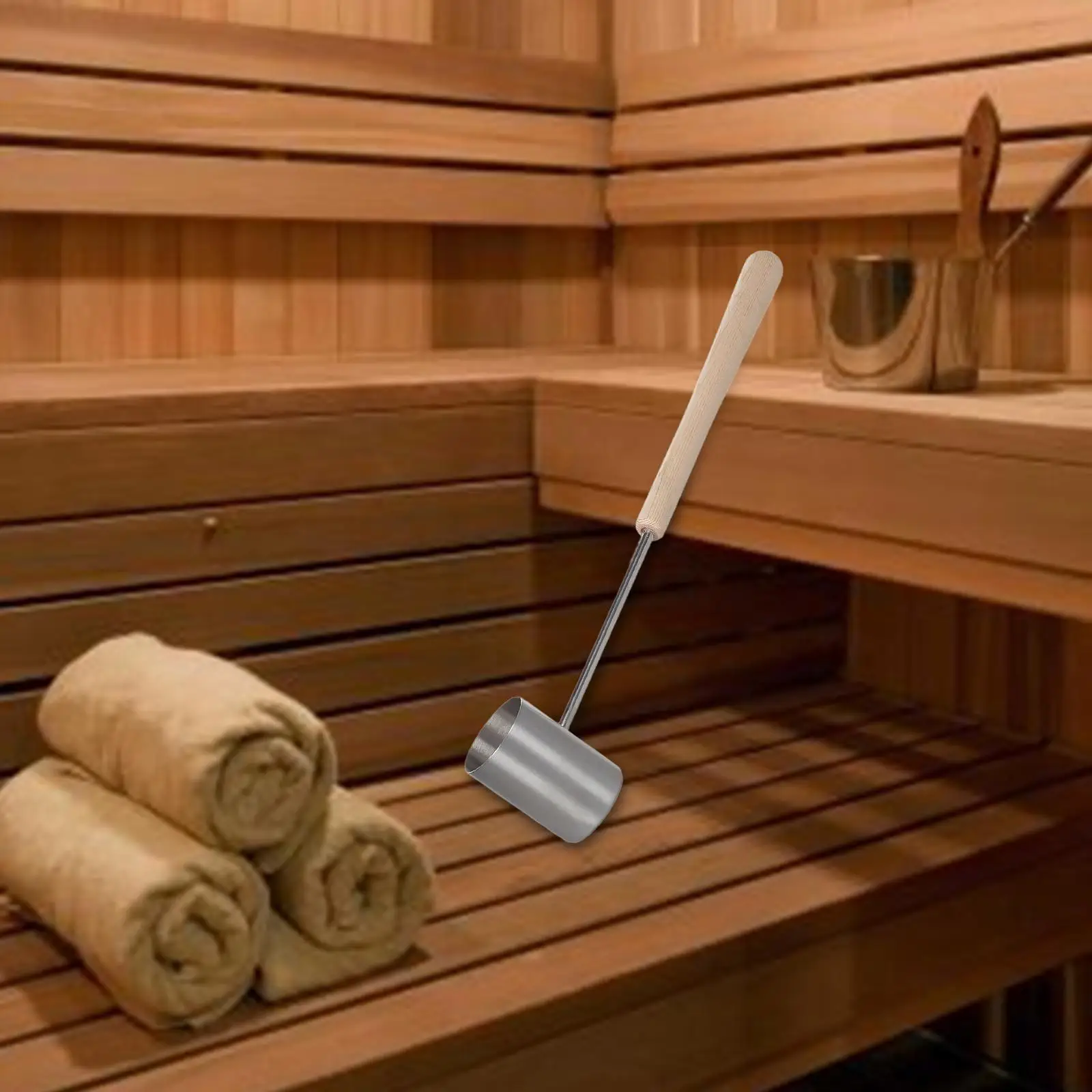 

Sauna Ladle Comfortable Grip Multipurpose Long Handled Sauna Accessories
