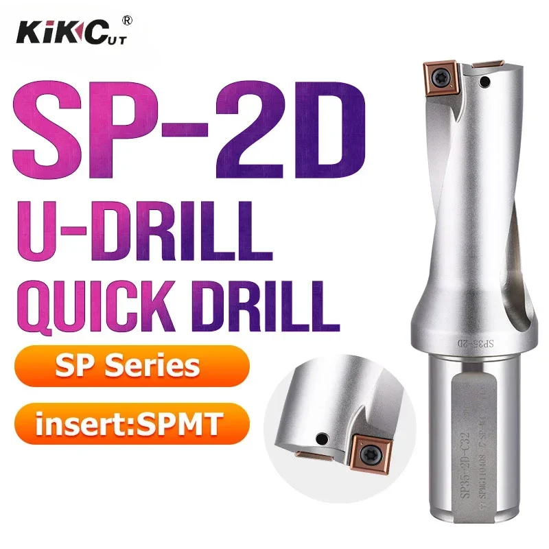 

1PC SP-2D Series U Drill High Speed Metal Insert Drill Bit Machinery Lathes CNC for Deep Hole Violent Drill