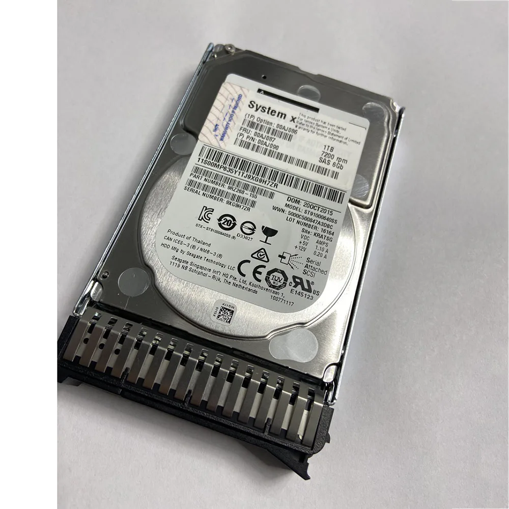 1TB per IBM Server Hard Disk 00 aj087 1TB 7.2K SAS 6G 2.5 "00 aj086 00 aj090 M5