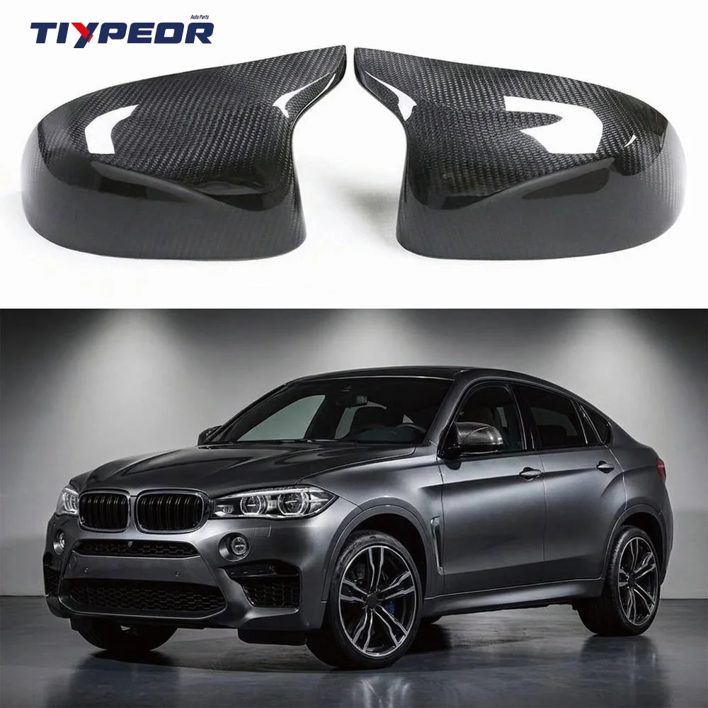 TIYPEOR Dry Carbon Fiber Mirror Cover Autoclave Process for BMW F95 F96 F97 F98  2020 - 2025 Rearview Mirror Cover with Stick on