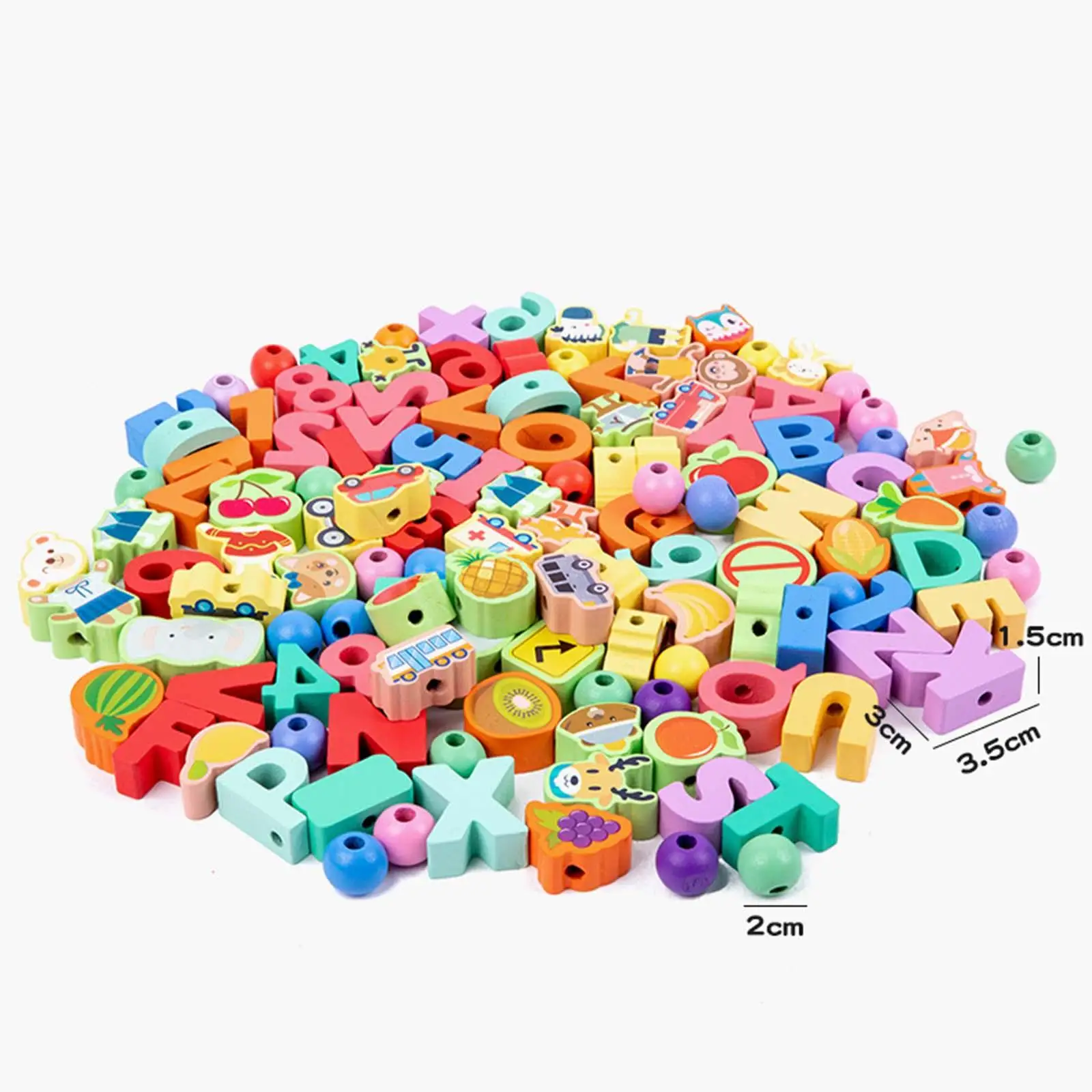 خيوط لعب لعبة مونتيسوري بنين بنات فواكه حيوان جلد الخرز جلد الخرز