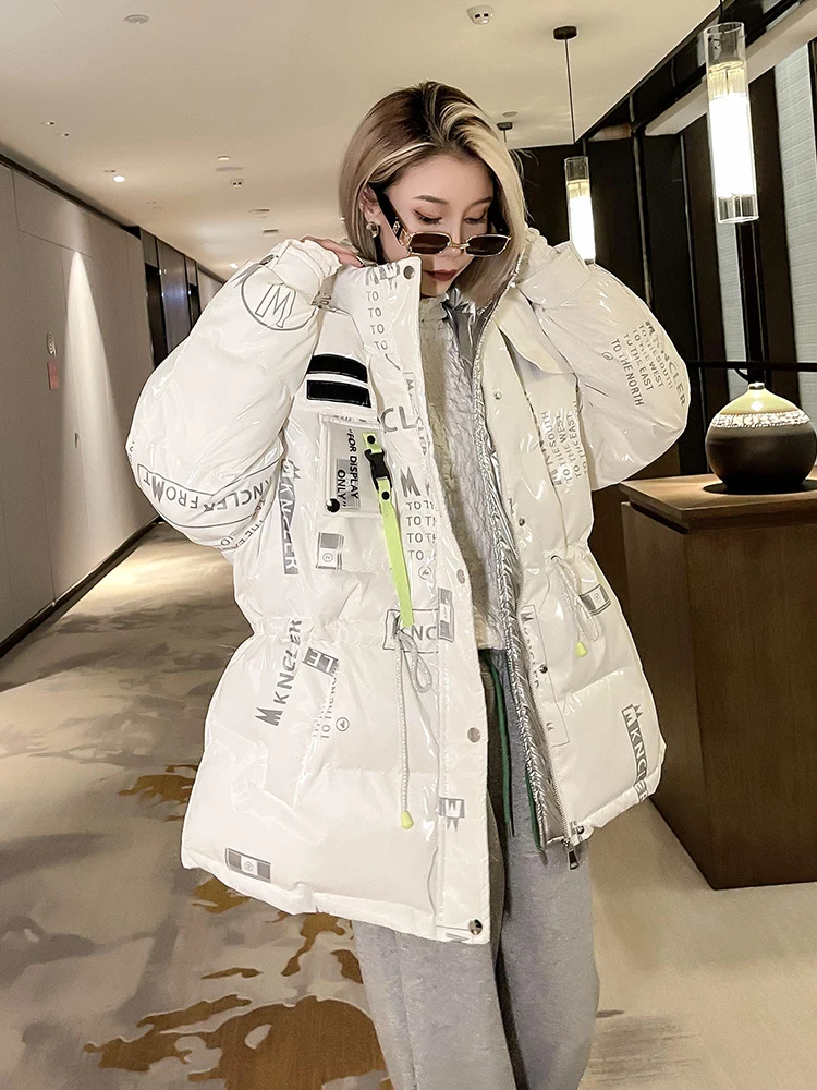 

Winter Down-Jacket-women Hooded 90% White Duck Down Jacket Waterproof For Female Top Streetwear Warm Puffer Coat