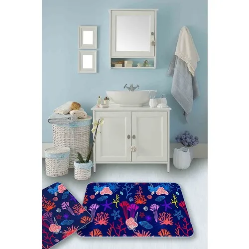 Bouquet Home Vektor Moss 2'li Set Bath Mat 100X60CM-50X60CM