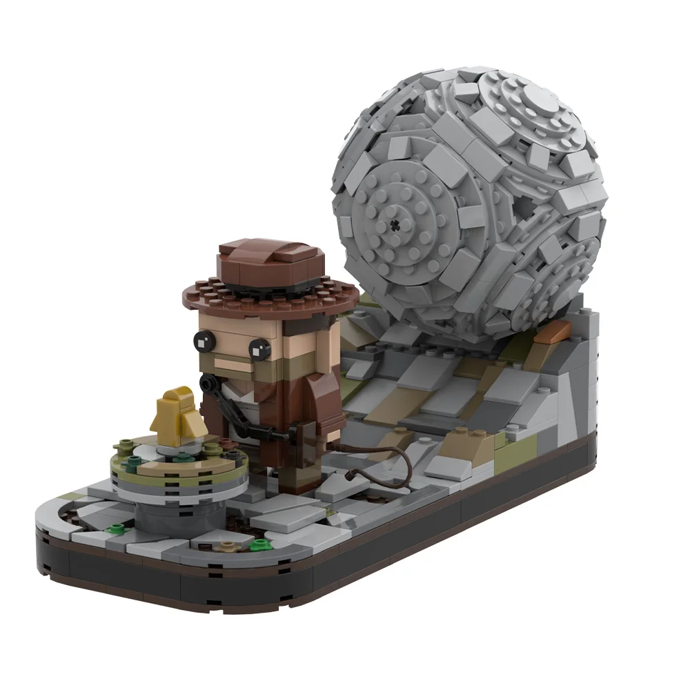 Klocki konstrukcyjne Indiana Jones: Ikoniczny model świątyni z ucieczką, idealny prezent dla miłośników filmów i dorosłych fanów.
