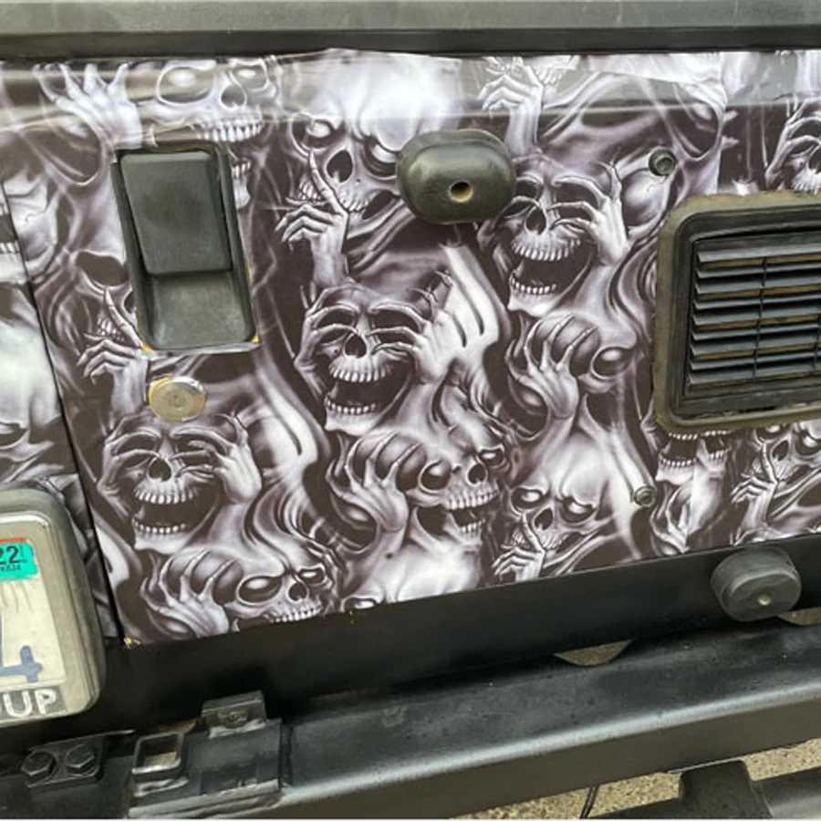 Graffiti Skull Sticker Vinyl Wrap Film Roll Self Adhesive Decal Computer Skateboard Bicycle Car Wrapping Foil