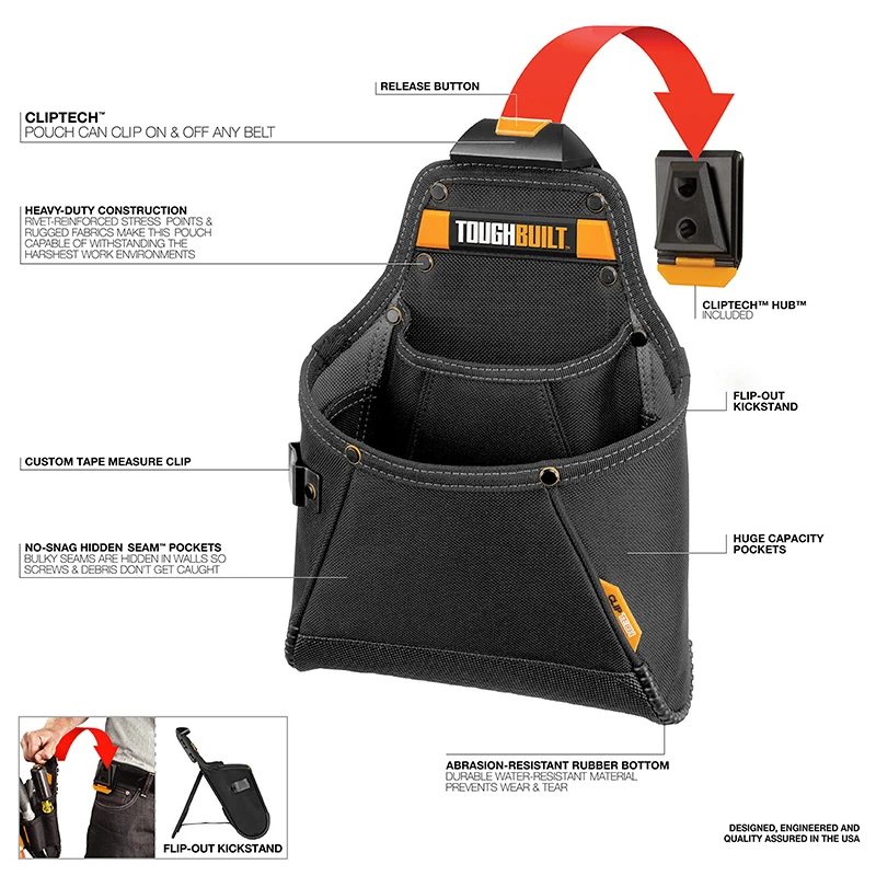 TOUGHBUILT TB-CT-05 Multi Functional Tool Bag Carpentry Electrician Special-Purpose Tool Bag