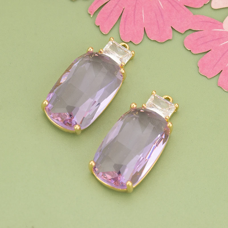 assoonas, 4 Stück/Set, MG86, Schmuckzubehör, 18k Gold rhodiniert, Kupfer, Anhänger, Glas, handgefertigt, Schmuckherstellung, DIY-Anhänger – Detail 11