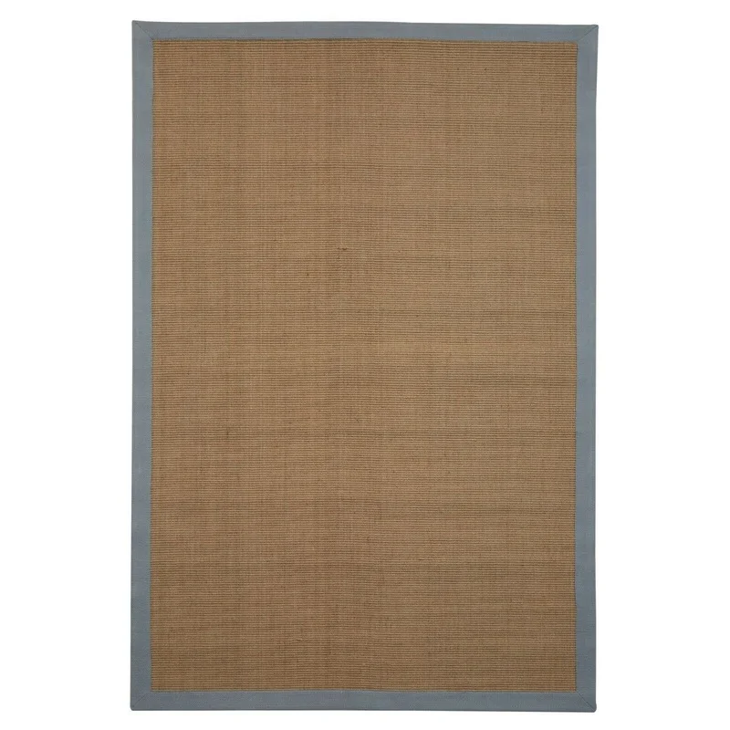 Jute Rug with Cotton Soft Rectangular Plain  Grey Border in Assorted Sizes