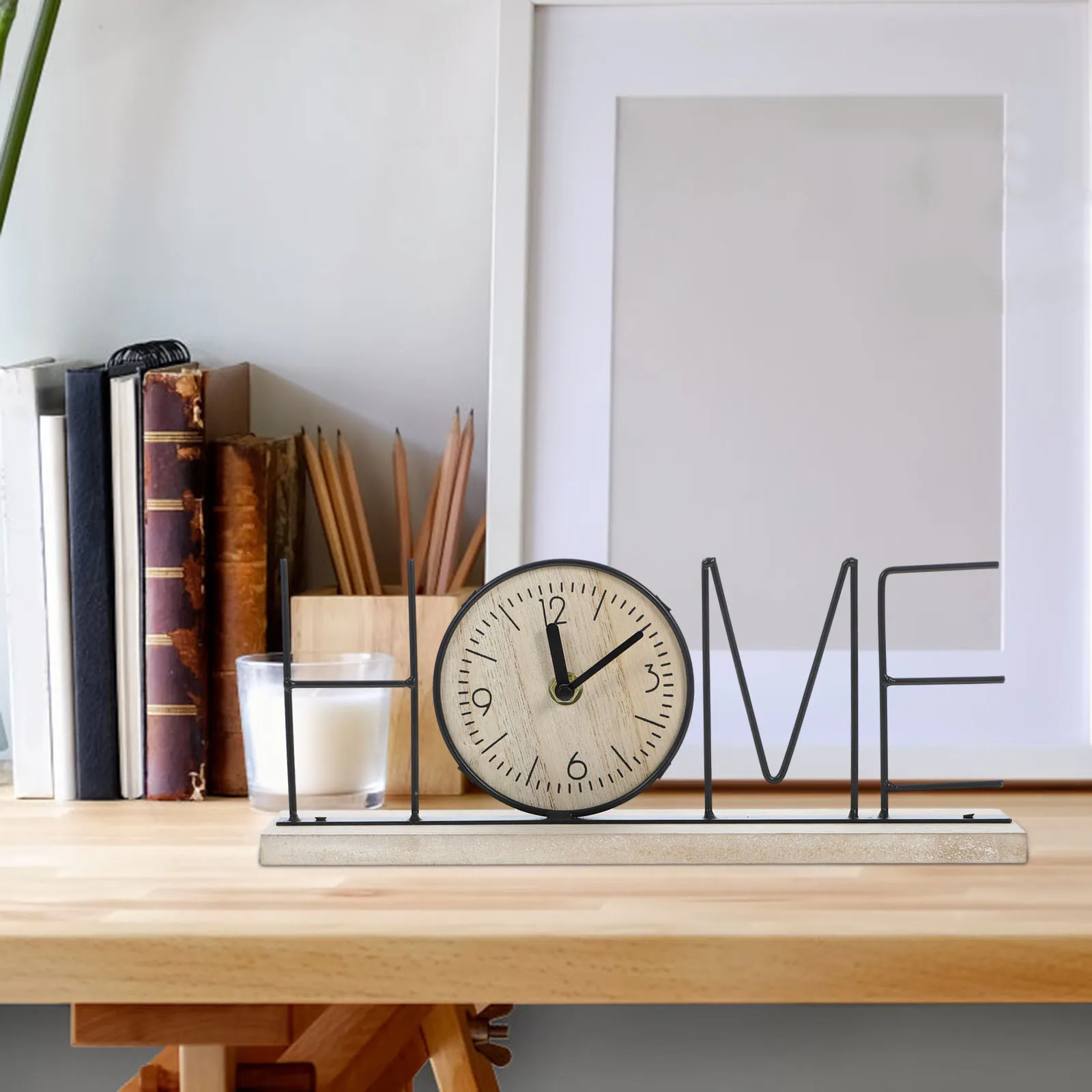 

Desktop Decorative Clock Style Mute Table Clocks Office Bedroom Living Room Artistic Ornament Clear