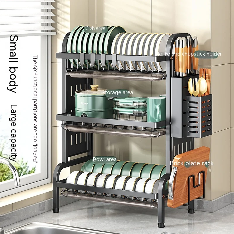 

Dish Bowl Drainer Storage Rack Dish Chopsticks Knife Fork Water Cup Storage Rack Kitchen Counter Organizer Kitchen