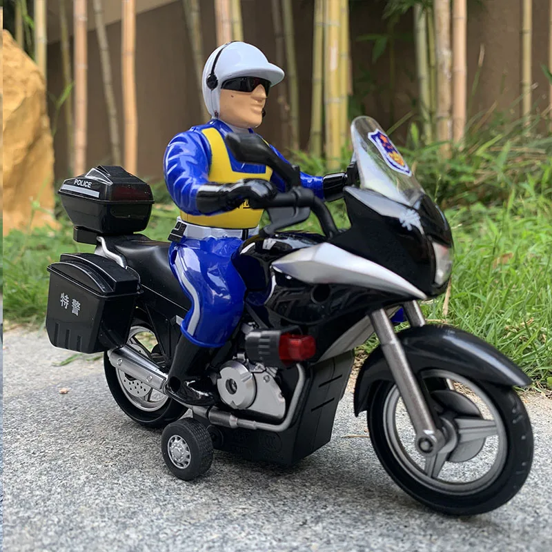 1:12 City Patrol Police Motorcycle Model Simulation Toy Alloy Motorcycle Car Model With Sound and Light Collection Kids Toy Gift