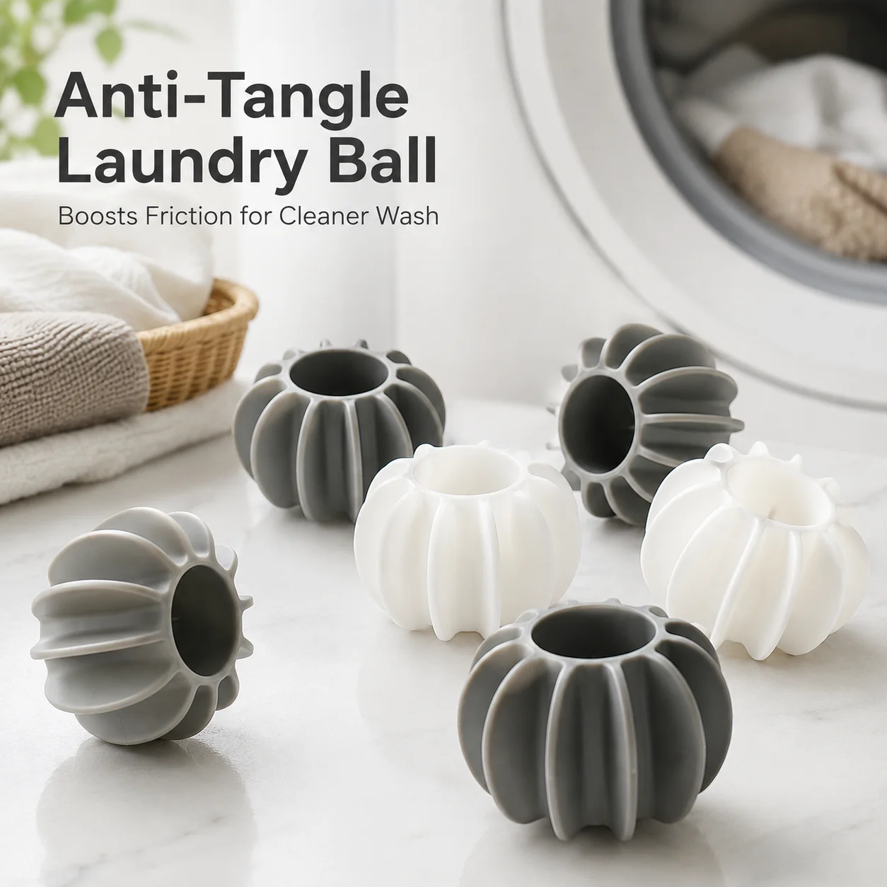 8PCS Laundry Balls Anti Tangle Washing Machine Balls Silicone Laundry Separators Reduce Clothes Twisting Laundry Accessories