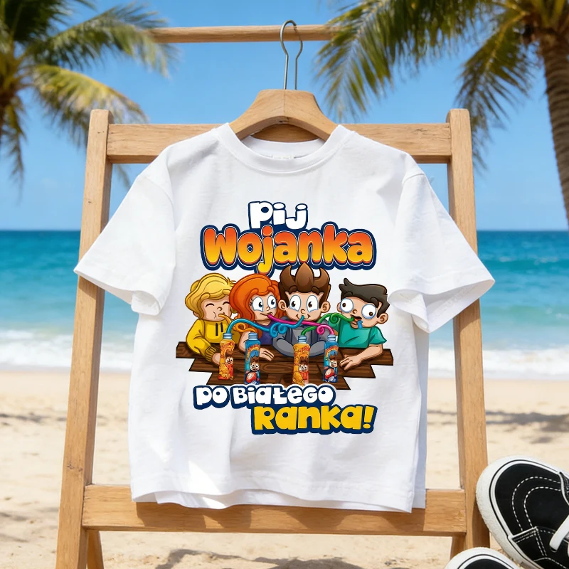 Wojan Team T-shirts for Boys Girls Anime Cartoon Cute Short Sleeved Shirt Children Summer Fashion Sports T-shirt Kids Clothes
