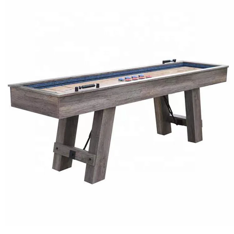 Classical style 9FT Shuffleboard Table For Family Entertainment With Bowling Set And Shuffle Board Multi Functions Inside