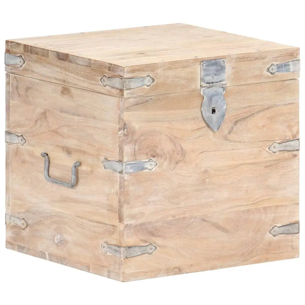 

15.7x15.7x15.7 Solid Acacia Wood Chest – Sturdy Storage Solution for Home Décor