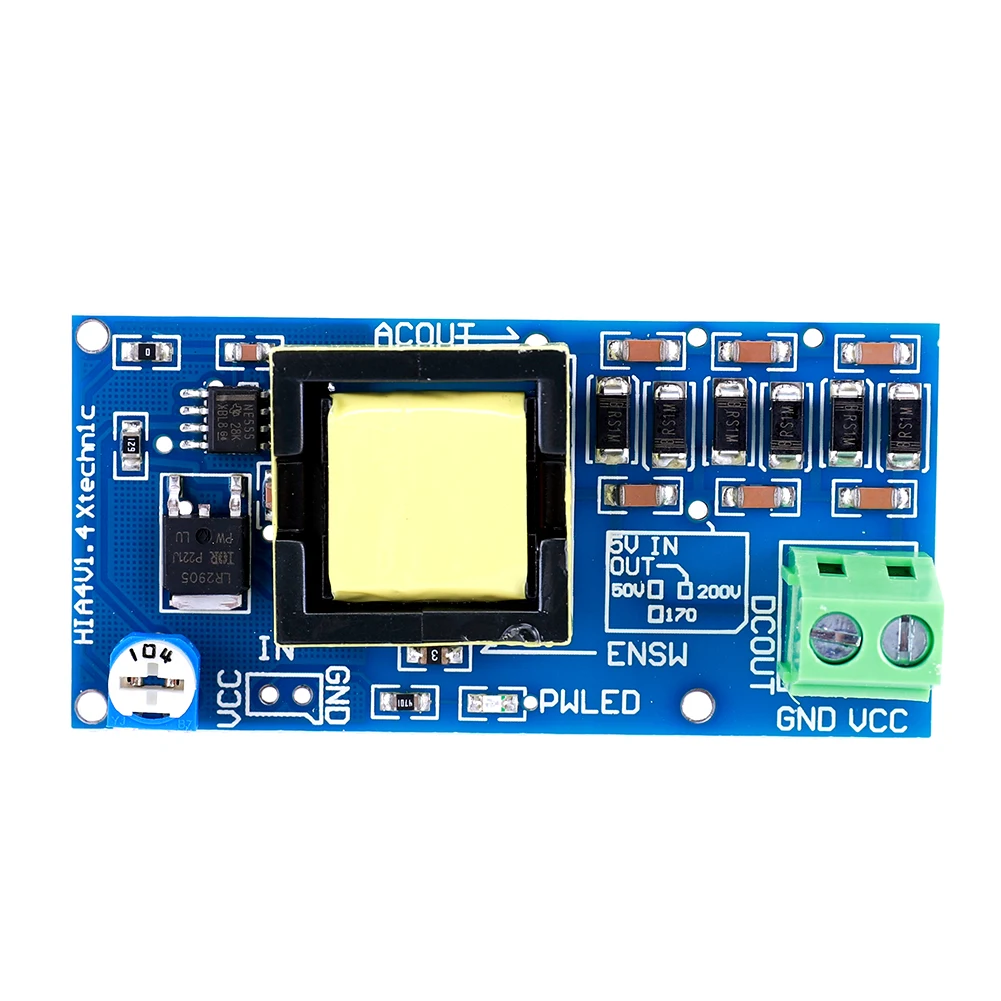 High Voltage Step Up Power Supply Module 5V-12V Step Up To 300V-1200V Capacitor Charging Boost Module Adjustable Power