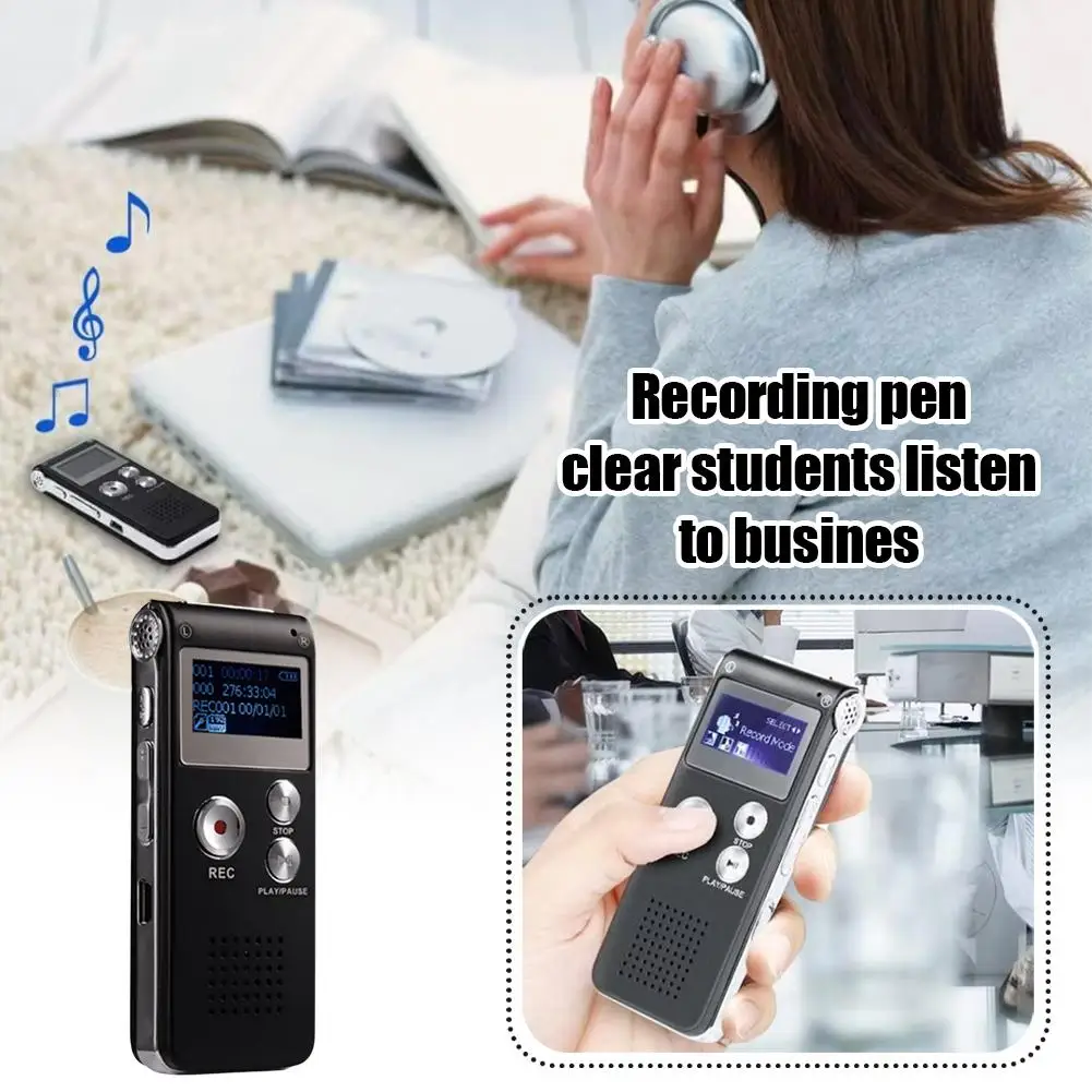 

Digital Voice Activated Recorder with Playback 8GB Drive MP3 Audio Recording Professional Player Recorder Flash USB Sound M F0J4