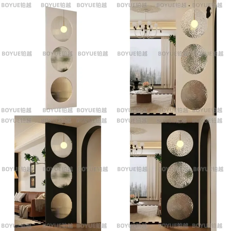 French Cream Style Antique Entryway Partition Screen for Living Room Bedroom Doorway Divider Washstand Decorative Room