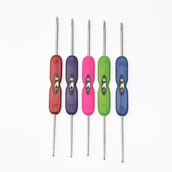 1Pc Crochet Hook Plastic Handle Knitting Tools Double Head Crochet Hooks Sweater Needles Art Crafts DIY Hand Sewing Accessories