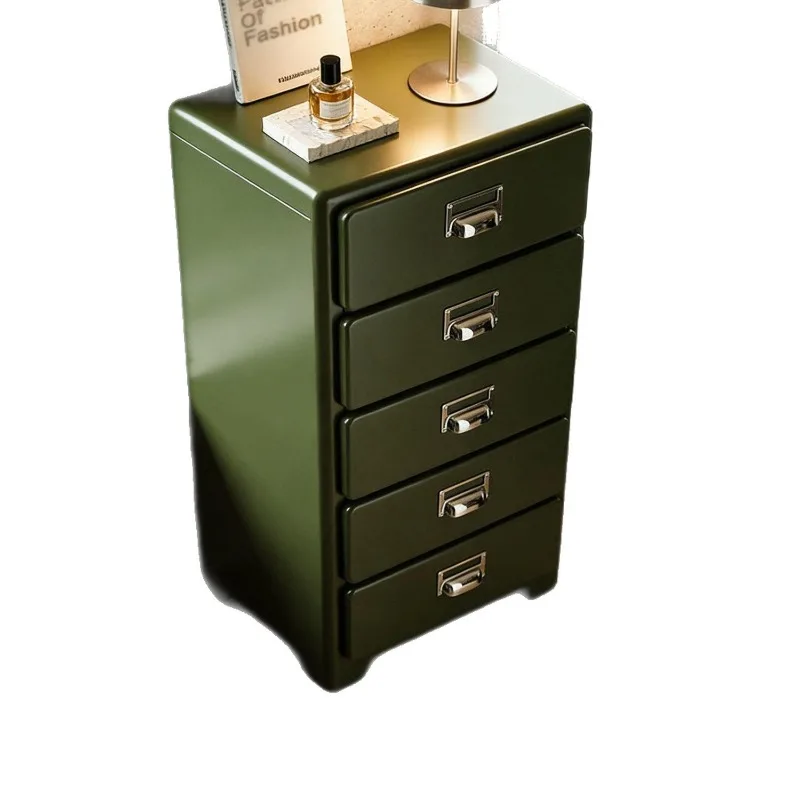 Medieval tin cabinet bedroom storage bedside table, retro three-bucket cabinet c
