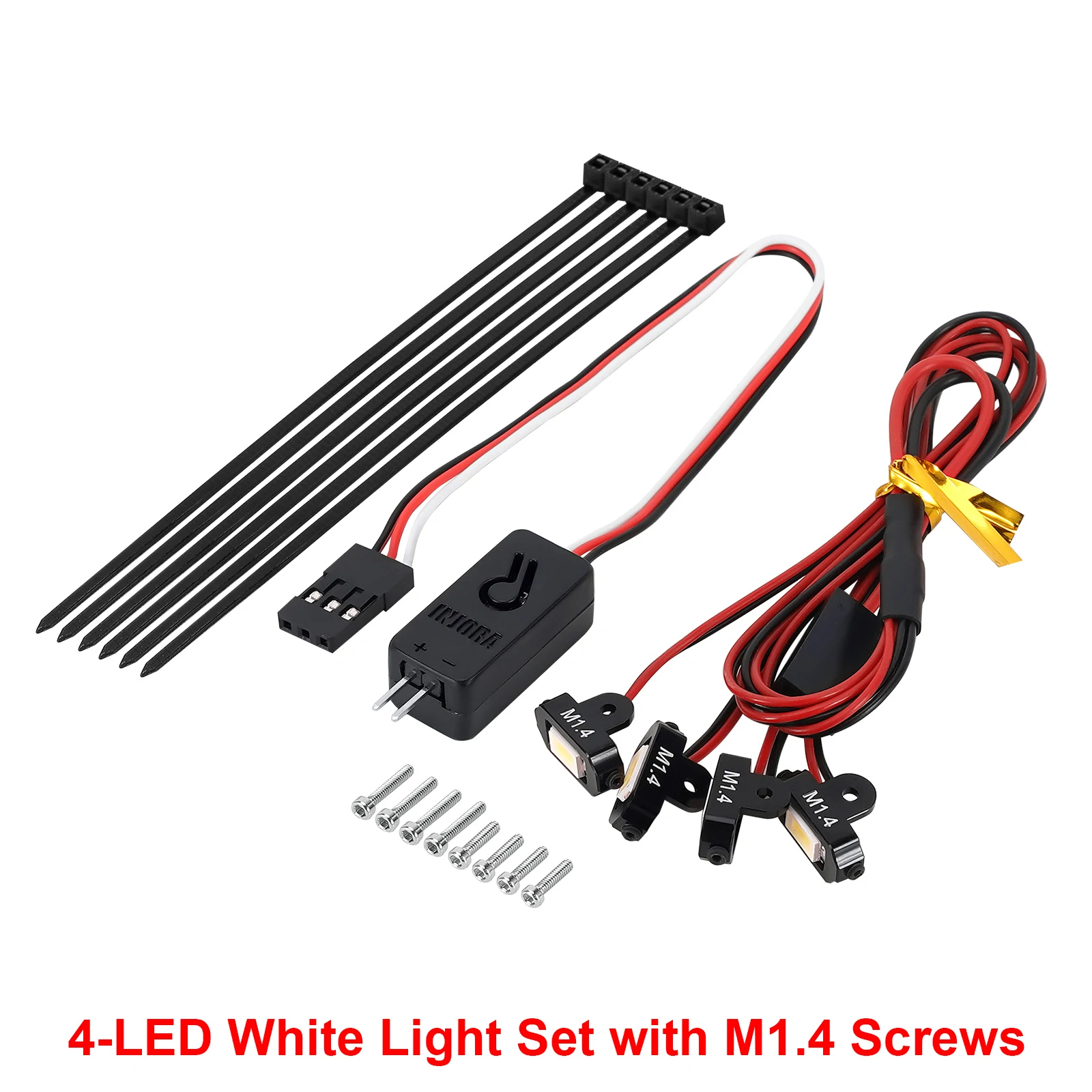 INJORA Rock Lights Kit mit Controller für 1/18 1/24 RC Crawler (Weiß, Gelb) 3