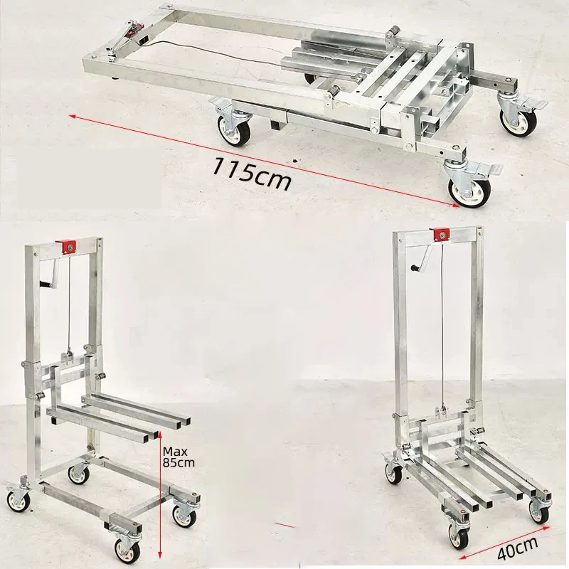 

Bearing 60Kg Adjustable Hand Cart Loading Artifact Lifting Handling Stacker Forklift Lift Portable Folding Retractable Trolley