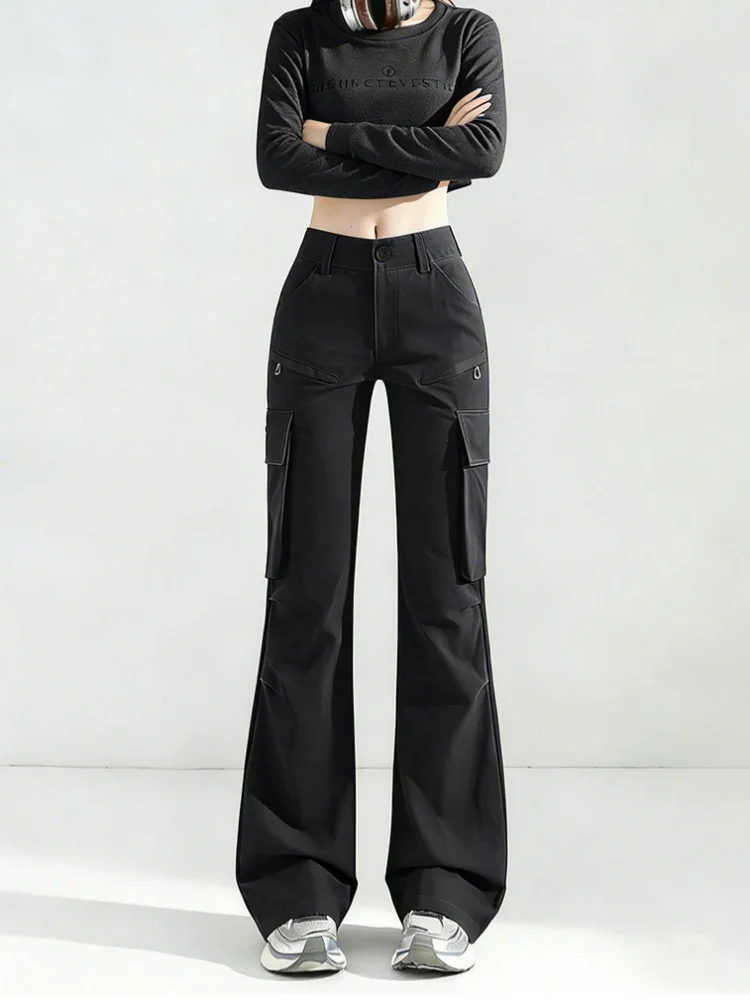 

Women's Workwear Trousers - American Vintage Outdoor Style Loose-Fit Wide Leg Slimming Casual Trousers Soft and Durable