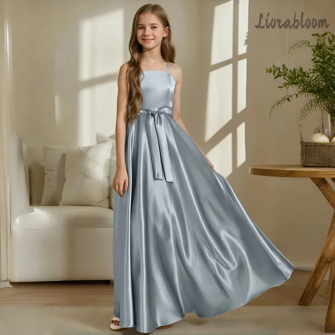 Custom Girls' Formal Dress Spaghetti-Strap Ankle Length Gown Women's Wedding Party Attire Dress свадебное платье