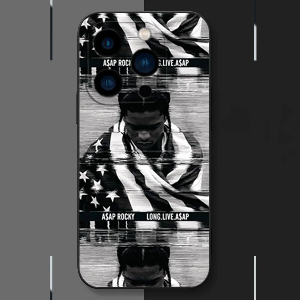 Rapper A-ASAP R-Rocky Phone Case for iPhone 12 11 13 14 15 16 Max Pro Plus Black Soft Silicone Cover