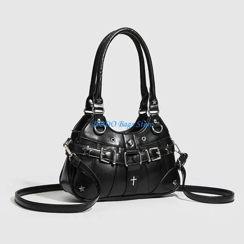 حقيبة كتف عصرية مع حزام قابل للتعديل من جلد البولي يوريثان، حقيبة يد ذات سعة كبيرة للمغامرات اليومية للنساء #4