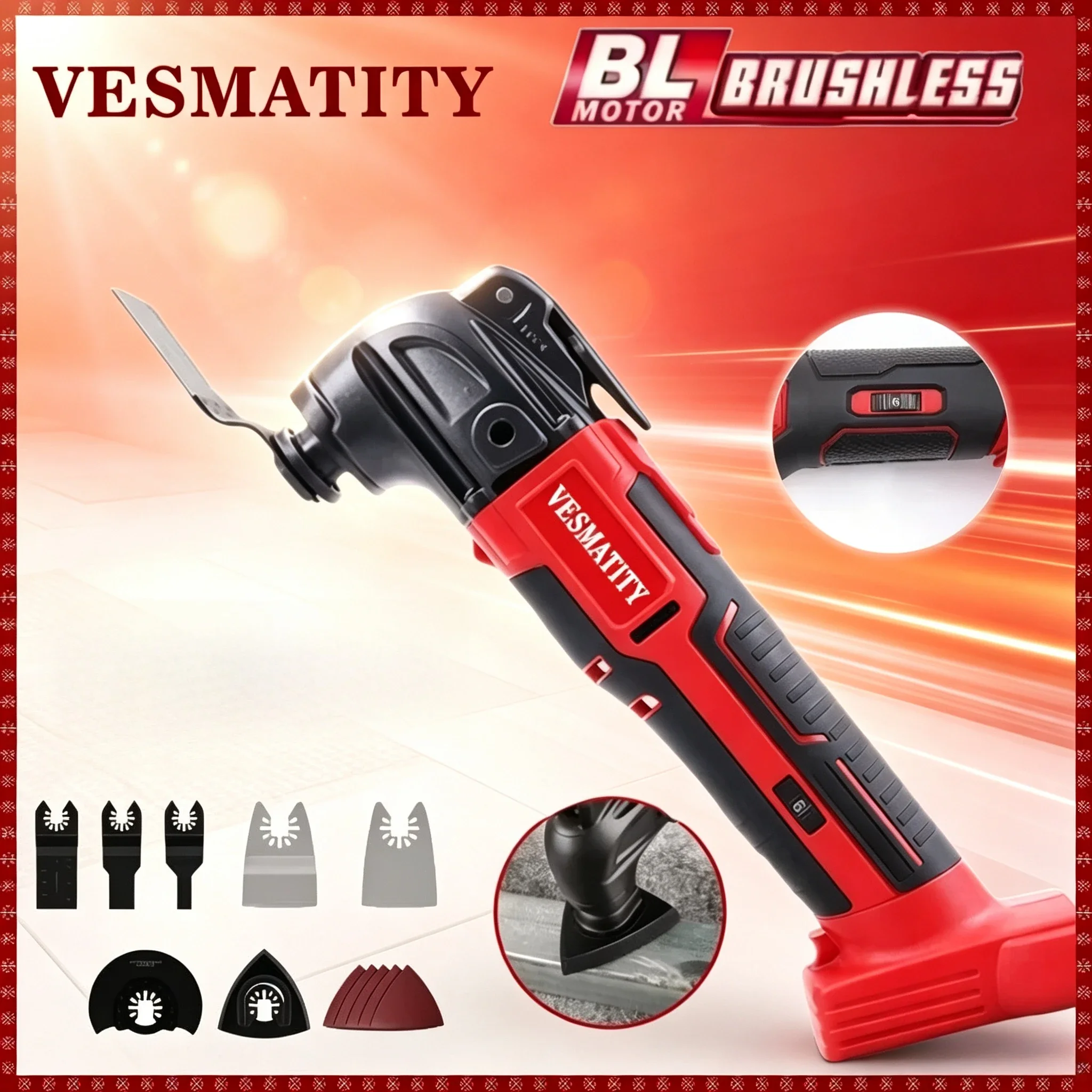 Lightweight cordless oscillating saw multi function tool for cutting trimming sanding and scraping work for Milwaukee battery