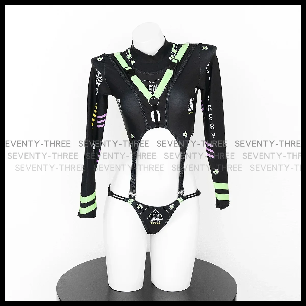 Anime Girls Dark Cyber Mechanical Bodysuit Sexy Cosplay Racers Women Costumes Swimwear Sport Bodysuit Stocking Lingerie Set