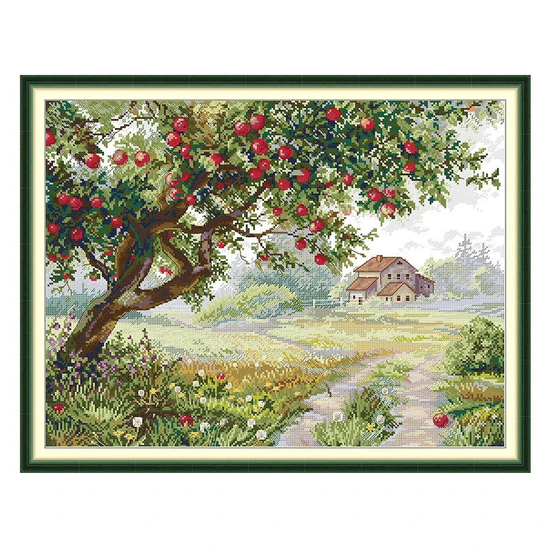Old Apple Tree Patterns Counted Cross Stitch Set DIY 11CT 14CT 16CT Stamped DMC Cross-stitch Kit Embroidery Needlework Crafts - view 2