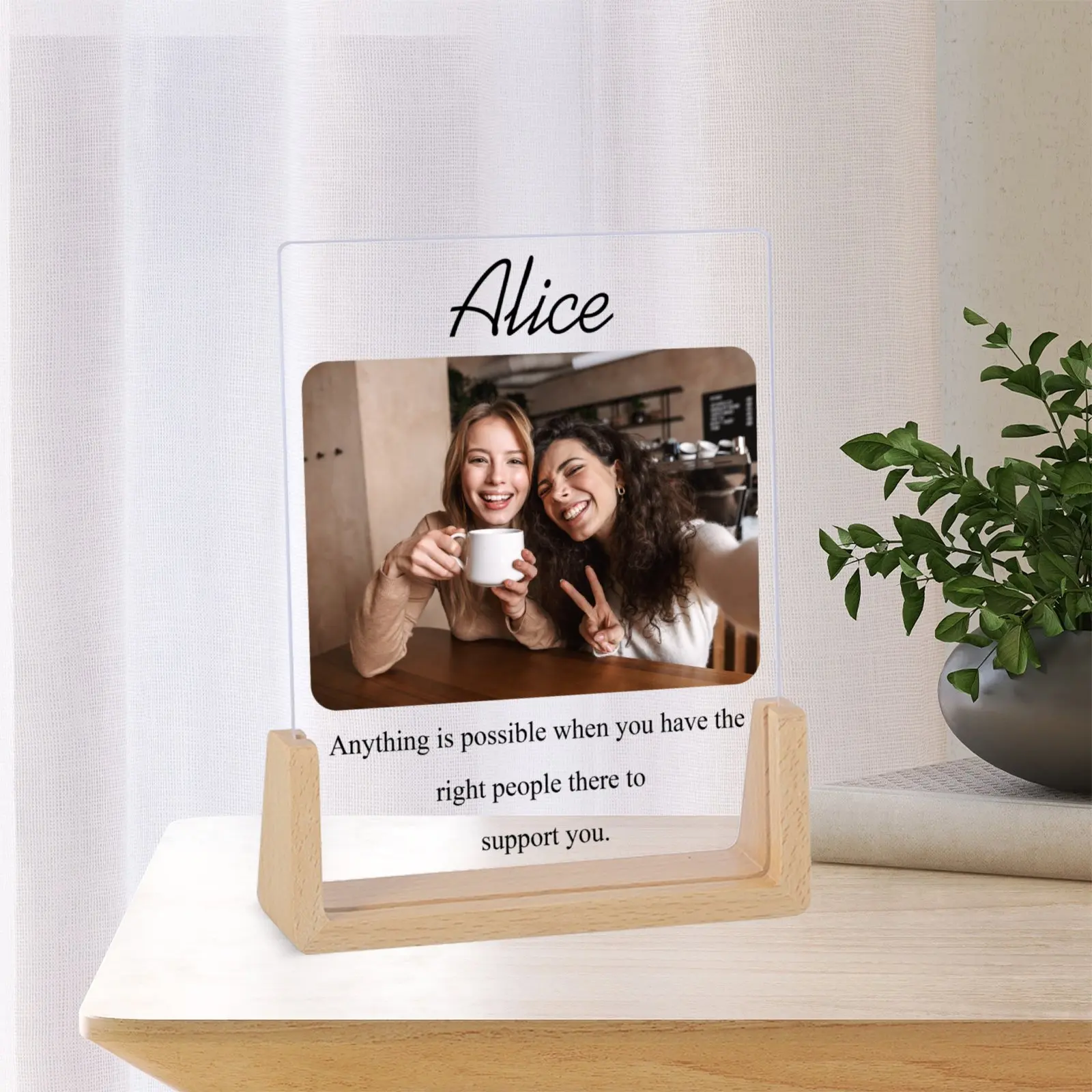 Custom Best Friend Photo Frame Personalized Print Friendship Gifts for Sister Bestie Bedroom Decor Valentines Day Birthday Gift