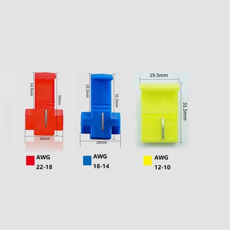 50pcs Wire Cable Connectors Scotch Lock Electric Quick Splice Terminals Crimp Non Destructive Without Breaking Line blue