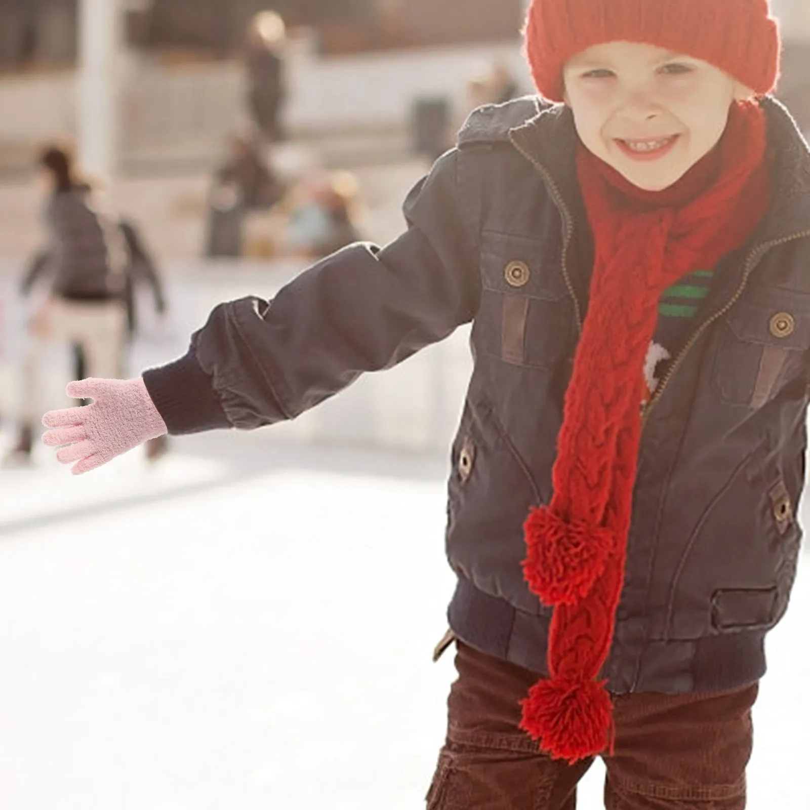 

1 Pair Children'S Warm Gloves Winter Kids Cartoon Mittens Soft Knit Hand Protection For Outdoor Baby Girl Boys Winter Gloves For