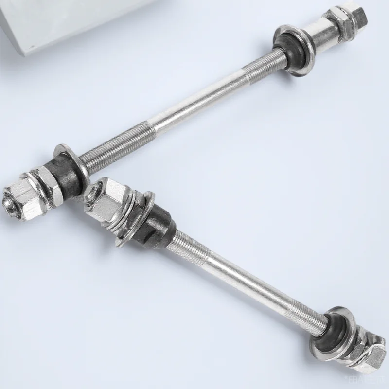 

2pcs Quick Release Bicycle Axle Set Rear Shaft For Road Mountain Bikes Durable High Strength Bike Repair Parts Metal