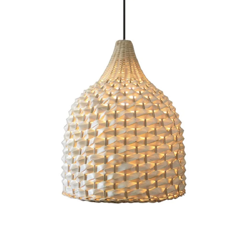 Southeast Asia Bamboo and Rattan Woven lamp Creative Living Room Dining Room Bar Aisle Pineapple Pendant Lights