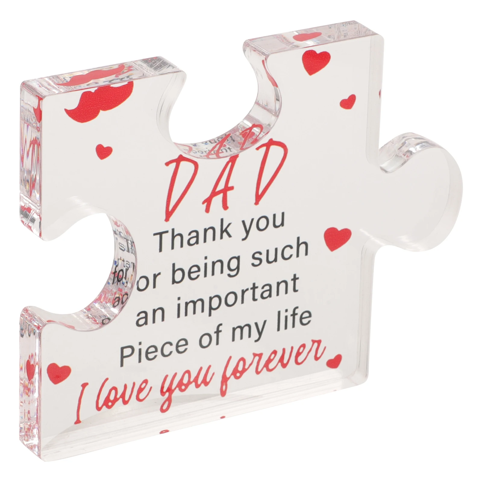 

Acrylic Puzzle Ornaments Clear Desktop Fathers Day Valentine Decoration Craft Gift Tabletop Decor Appreciation Keepsake