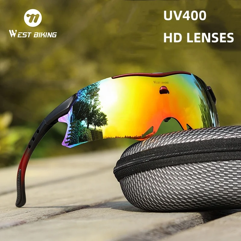 

WEST BIKING UV400 Cycling Glasses Men Sunglasses Ultraviolet-Proof Fishing Goggles MTB Scooter Windproof Women Sports Eyewear