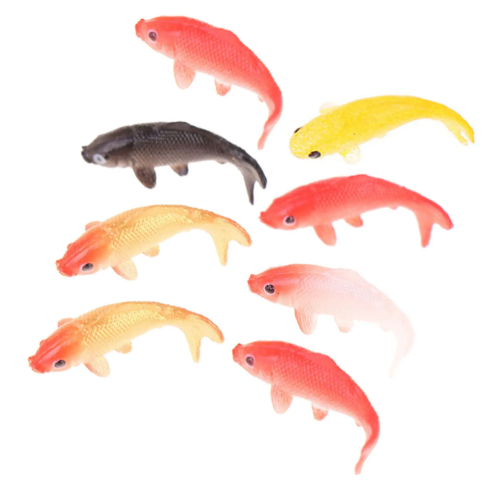 

8Pcs Colorful Mini Artificial Koi Realistic Fish Models for Tiny House DIY Crafting Micro Scene Decorative Elements