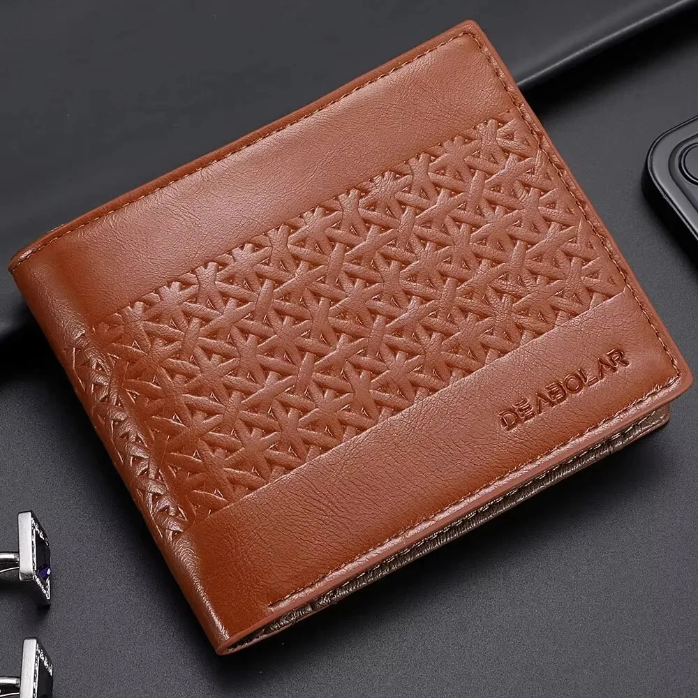 

Vintage Embossed Men's Wallet Large Capacity PU Leather Clutch Bag Soft Multi-Card Credit Card Holder