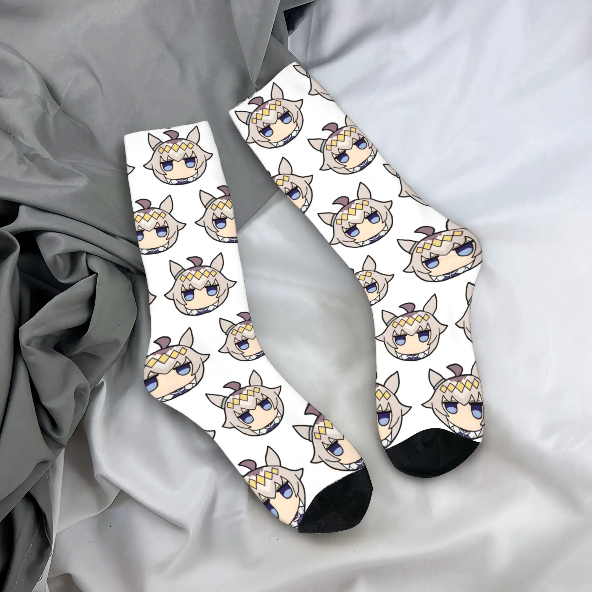 Oguri Cap Stare Chibi UmaMusume Pretty Derby Socks Men Women's Funny Socks Hip Hop Spring Autumn Winter Middle Tube Socks Gifts
