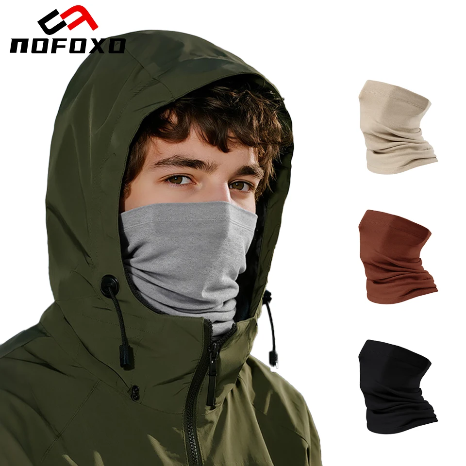 NOFOXO-mascarilla térmica de invierno para bicicleta, bufanda para Snowboard, cubierta para el cuello, pasamontañas, máscara de esquí a prueba de viento para hombres y mujeres