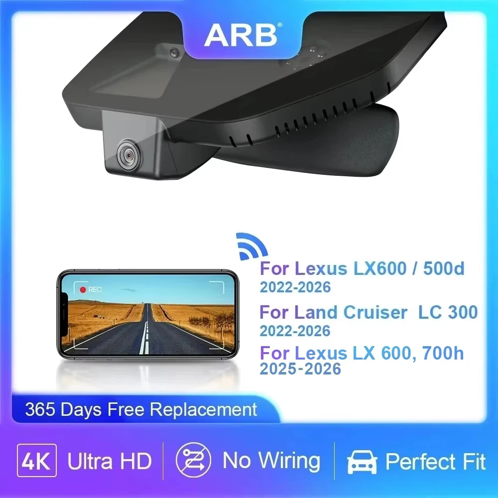 Car Camera for Lexus LX LX600 / Toyota Land Cruiser LC LC300 2022-2026, for LX 700h 2025-2026, ARB OEM Style Car DVR WIFI APP